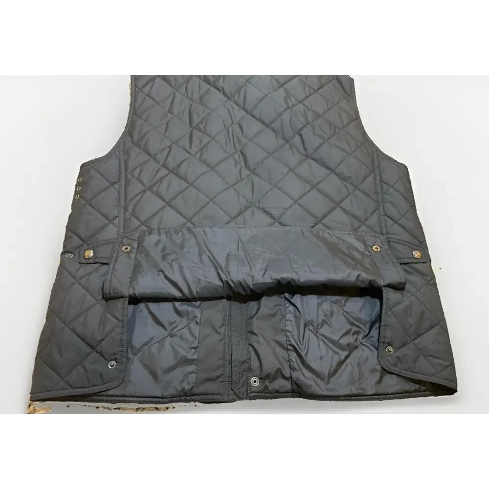 Polo Ralph Lauren Club Quilted Vest Mens Black Gold Hardware Sz XL